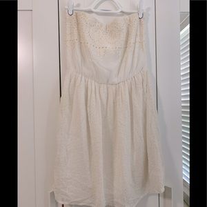 Zara Trafaluc mini strapless dress, color: cream